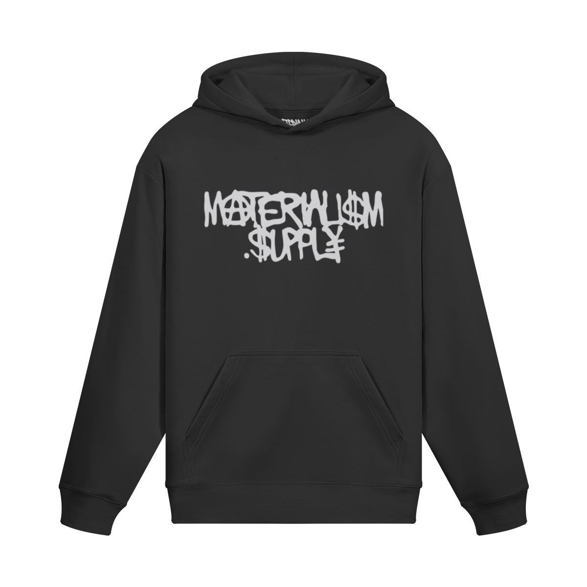 'Spray Logo' Fleece Hooded Sweatshirt [blk].