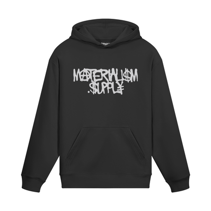 'Spray Logo' Fleece Hooded Sweatshirt [blk].