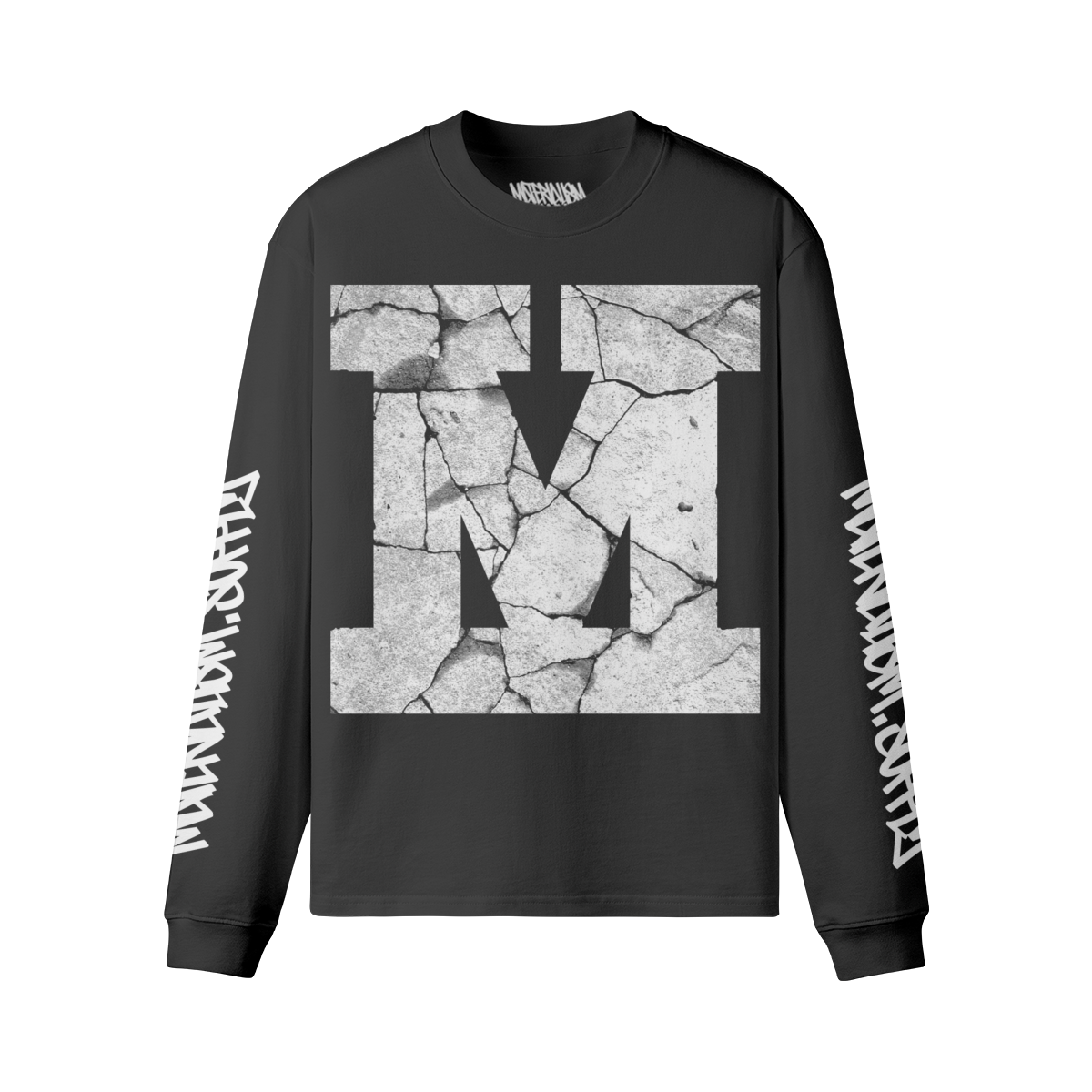 'Concrete Block' Long Sleeve T Shirt [blk].