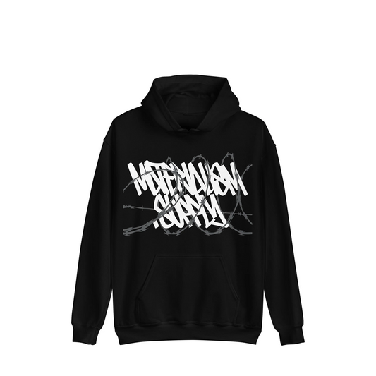 'Razor Wire' Classic Hooded Sweatshirt [blk].