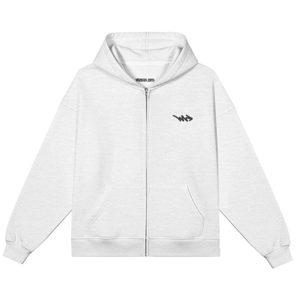 'Arrow' Zip Hooded Sweatshirt [lght gry].