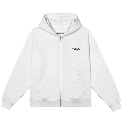 'Arrow' Zip Hooded Sweatshirt [lght gry].